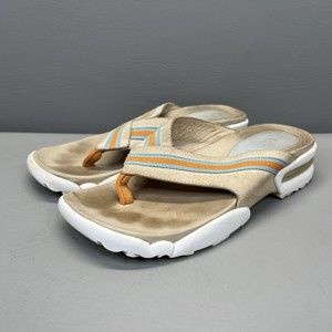 Cole Haan Air Women Shoes Size 7B Tan Orange Blue Thong Flip Flop Sandal